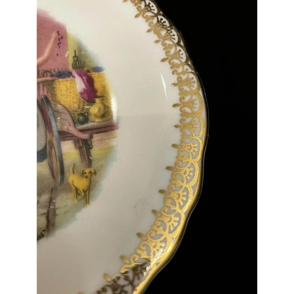 Vtg Royal Grafton Bone China Butter Trinket Dish England Cries London Cherries